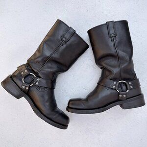 Harley Davidson Hustin Black Leather Motorcycle Boots Men’s Size 9